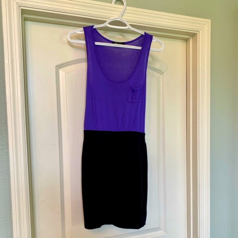 Forever 21 - Purple & Black Racerback Bodycon Dress - In great condition! 💜🖤